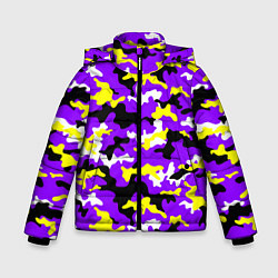 Зимняя куртка для мальчика Камуфляж Фиолетово-Жёлтый