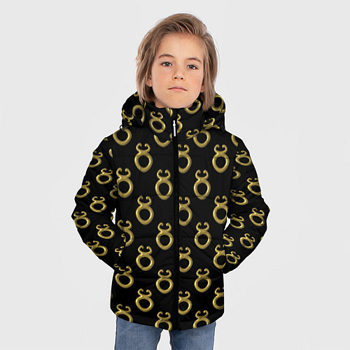Зимняя куртка для мальчика Символ тельца, металл с эффектом 3d Паттерн / 3D-Черный – фото 3