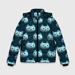 Зимняя куртка для мальчика Мордочки котов с эффектом 3d Паттерн