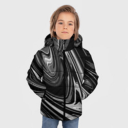 Куртка зимняя для мальчика Черно-белый мрамор, цвет: 3D-черный — фото 2