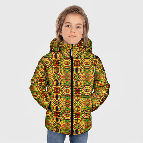 Зимняя куртка для мальчика Абстрактные узоры / 3D-Черный – фото 3