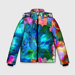 Зимняя куртка для мальчика Красочный цветочный паттерн