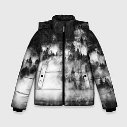 Куртка зимняя для мальчика Мрачный лес - туман, цвет: 3D-светло-серый