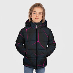 Куртка зимняя для мальчика Неоновые углы На черном Фоне, цвет: 3D-черный — фото 2