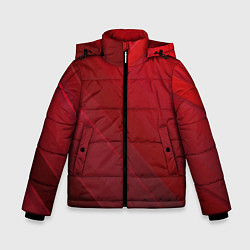 Куртка зимняя для мальчика Полосы На красном Фоне, цвет: 3D-красный
