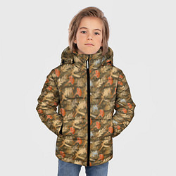 Куртка зимняя для мальчика Гвоздики, золотой лавр, ленточки, цвет: 3D-красный — фото 2
