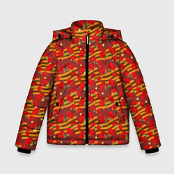 Куртка зимняя для мальчика Гвоздики и Георгиевские Ленты, цвет: 3D-светло-серый