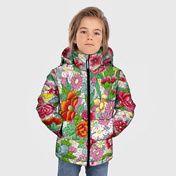 Куртка зимняя для мальчика ЦВЕТОЧНОЕ ИЗОБИЛИЕ, цвет: 3D-светло-серый — фото 2