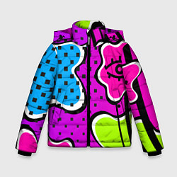 Зимняя куртка для мальчика Яркий абстрактный узор в стиле 90х, неоновые цвета