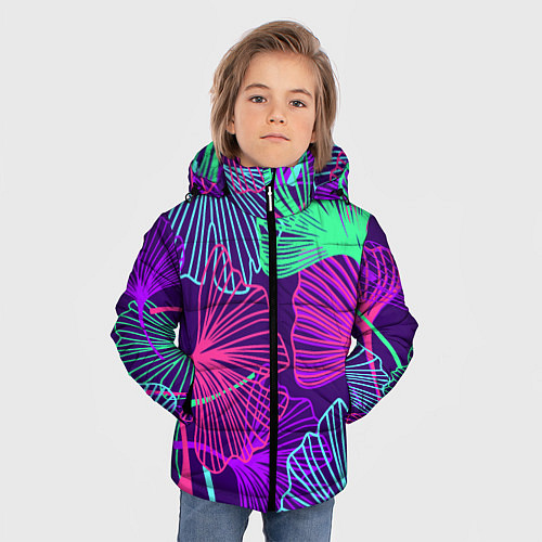 Зимняя куртка для мальчика Neon color pattern Fashion 2023 / 3D-Черный – фото 3
