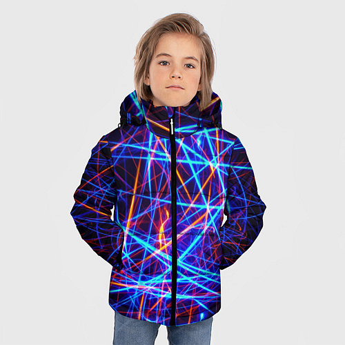 Зимняя куртка для мальчика Neon pattern Fashion 2055 / 3D-Черный – фото 3