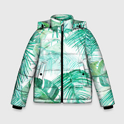 Зимняя куртка для мальчика Цветы Тропическая Акварель