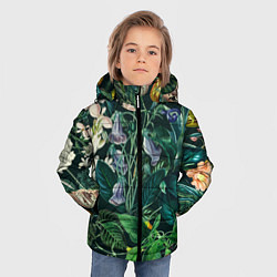 Куртка зимняя для мальчика Цветы Темный Сад, цвет: 3D-черный — фото 2