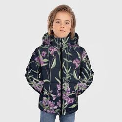 Куртка зимняя для мальчика Цветы Фиолетовые, цвет: 3D-красный — фото 2
