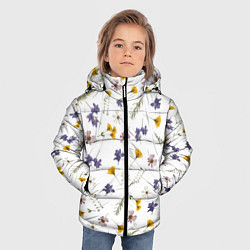Куртка зимняя для мальчика Простые цветы на белом фоне, цвет: 3D-светло-серый — фото 2
