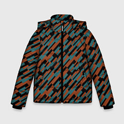 Куртка зимняя для мальчика Разноцветные прямоугольники абстракция, цвет: 3D-светло-серый
