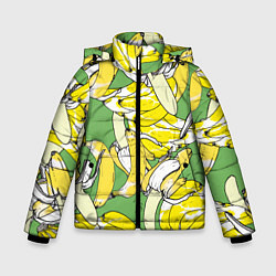 Куртка зимняя для мальчика Banana pattern Summer Food, цвет: 3D-черный
