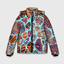Куртка зимняя для мальчика Разноцветные камушки, цветной песок, пальмовые лис, цвет: 3D-черный