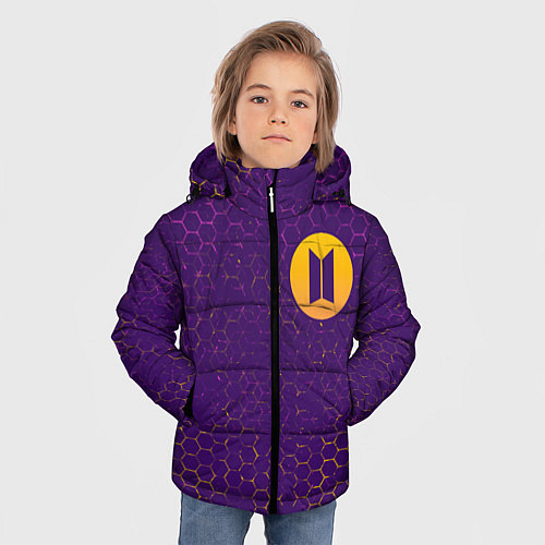 Зимняя куртка для мальчика БТС Графика / 3D-Черный – фото 3