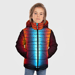 Куртка зимняя для мальчика Кирпичная стена Неон, цвет: 3D-светло-серый — фото 2