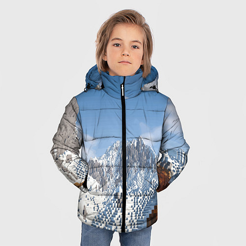 Зимняя куртка для мальчика Minecraft Mountains Video game / 3D-Черный – фото 3