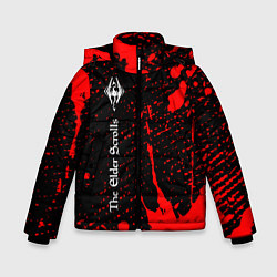 Куртка зимняя для мальчика TESV: SKYRIM - Краска Вертикально, цвет: 3D-черный