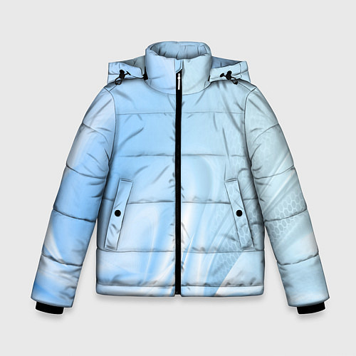 Зимняя куртка для мальчика Голубые завихрения / 3D-Светло-серый – фото 1