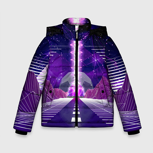 Зимняя куртка для мальчика Vaporwave Neon Space / 3D-Светло-серый – фото 1
