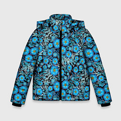 Зимняя куртка для мальчика Поле синих цветов