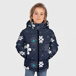 Куртка зимняя для мальчика Ночные цветы на ночной поляне, цвет: 3D-красный — фото 2