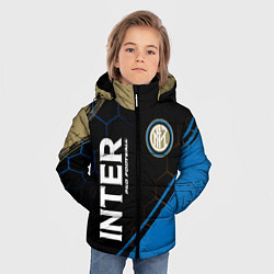 Куртка зимняя для мальчика INTER Pro Football Краска, цвет: 3D-черный — фото 2