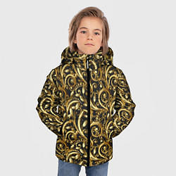 Куртка зимняя для мальчика Золотистые узоры, цвет: 3D-светло-серый — фото 2