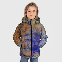 Куртка зимняя для мальчика Круги, фракталы, цвет: 3D-черный — фото 2