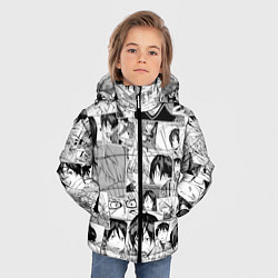 Куртка зимняя для мальчика Бакуман паттерн, цвет: 3D-светло-серый — фото 2