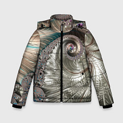 Зимняя куртка для мальчика Fractal pattern Spiral Серебристый фрактал спираль