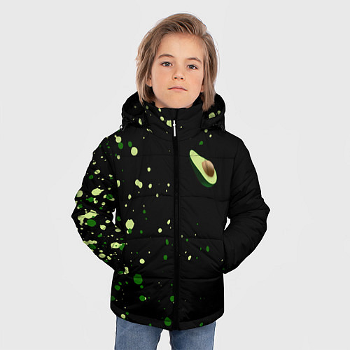 Зимняя куртка для мальчика Авокадо avocado брызги / 3D-Черный – фото 3