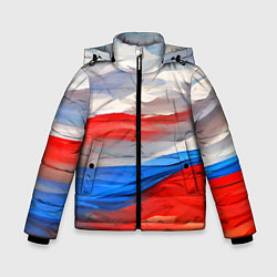 Зимняя куртка для мальчика Флаг России в красках