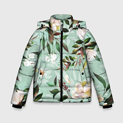 Зимняя куртка для мальчика Цветы Мятный Сад