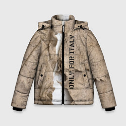 Куртка зимняя для мальчика Только для Италии Мешковина Рваньё Only for Italy, цвет: 3D-черный