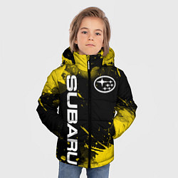 Куртка зимняя для мальчика СУБАРУ - SUBARU Желтые пятна, цвет: 3D-светло-серый — фото 2