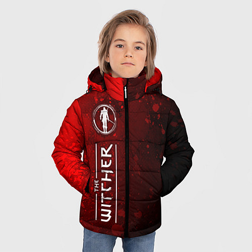 Зимняя куртка для мальчика THE WITCHER - Брызги По вертикали / 3D-Черный – фото 3