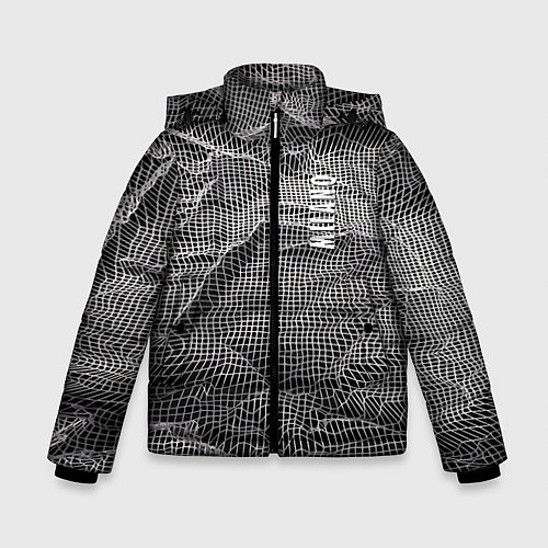 Зимняя куртка для мальчика Мятая сетчатая ткань Crumpled Mesh Fabric / 3D-Светло-серый – фото 1