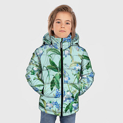Куртка зимняя для мальчика Цветы Незабудки, цвет: 3D-светло-серый — фото 2