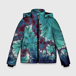 Куртка зимняя для мальчика Фрактальный растительный паттерн Fractal Plant Pat, цвет: 3D-черный