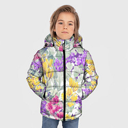 Куртка зимняя для мальчика Цветы Красочный Луговой Узор, цвет: 3D-красный — фото 2