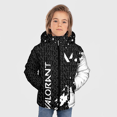 Зимняя куртка для мальчика Valorant - Паттерн надписи / 3D-Черный – фото 3