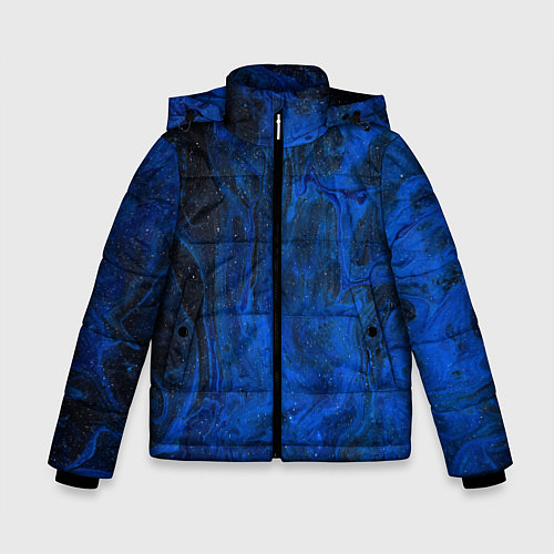 Зимняя куртка для мальчика Синий абстрактный дым / 3D-Светло-серый – фото 1