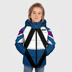 Куртка зимняя для мальчика Геометрический молодежный узор с надписью Спорт, цвет: 3D-светло-серый — фото 2