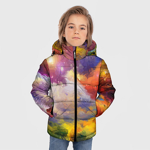 Зимняя куртка для мальчика Красочный горный пейзаж Грузия Colorful mountain l / 3D-Черный – фото 3