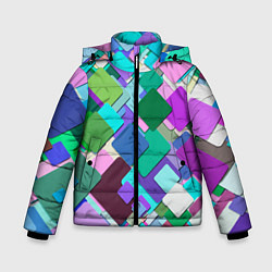 Куртка зимняя для мальчика MULTICOLORED SQUARES, цвет: 3D-светло-серый